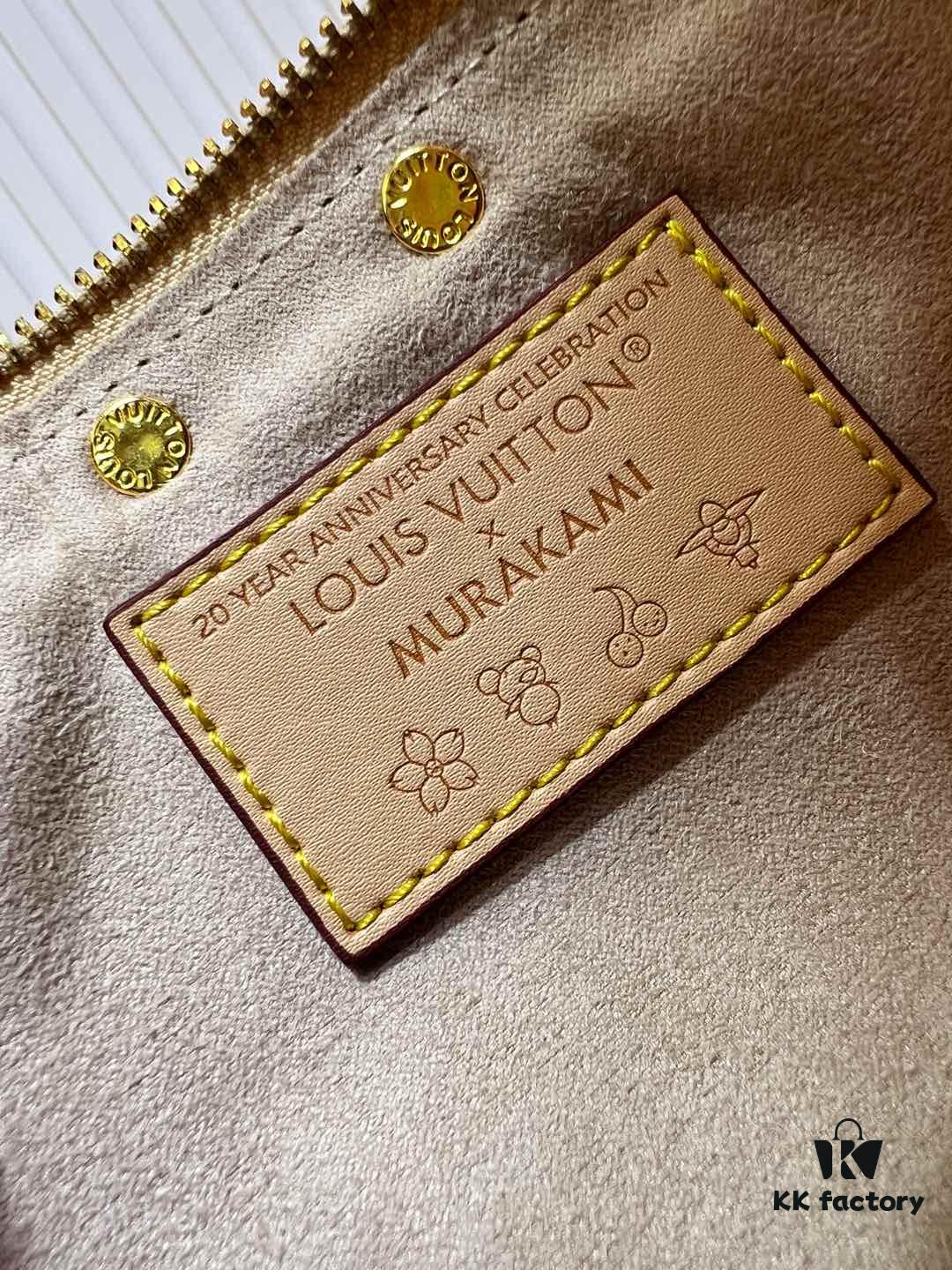 M13404 Black and White Pochoir Coated Canvas Pochette Accessoires Bag