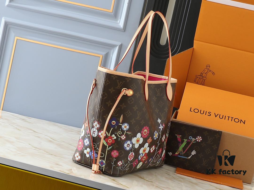 Upgraded Original M13675 M13271 M40995 This Medium Neverfull Bag from Louis Vuitton x Takashi Murakami Re-Edition Collection