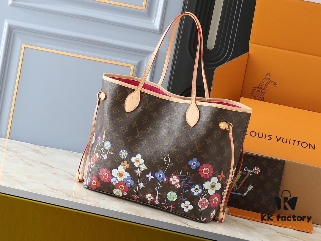 Upgraded Original M13675 M13271 M40995 This Medium Neverfull Bag from Louis Vuitton x Takashi Murakami Re-Edition Collection