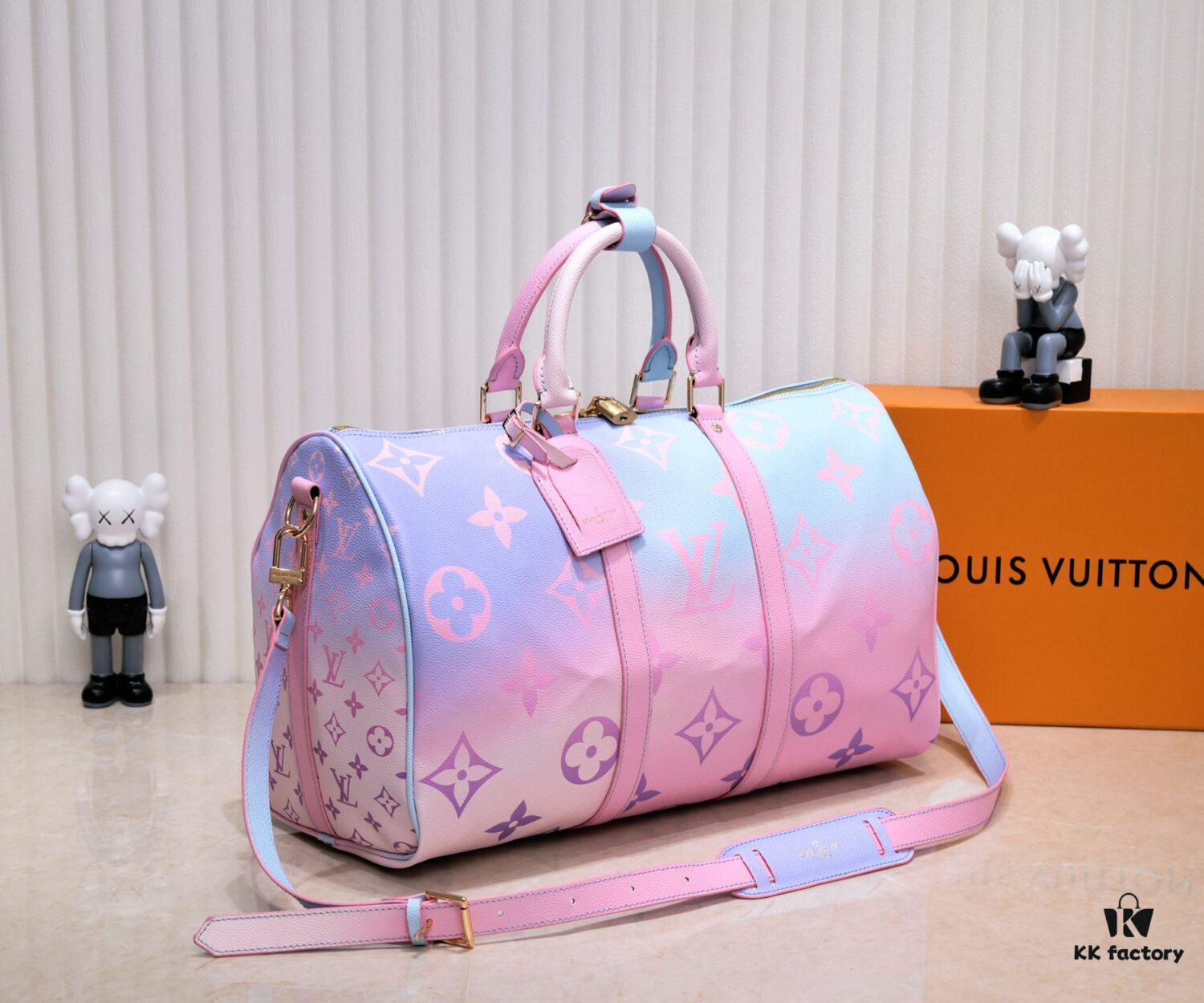 Louis Vuitton Classic Keepall 45 Travel Bag in Soft Pink Tones