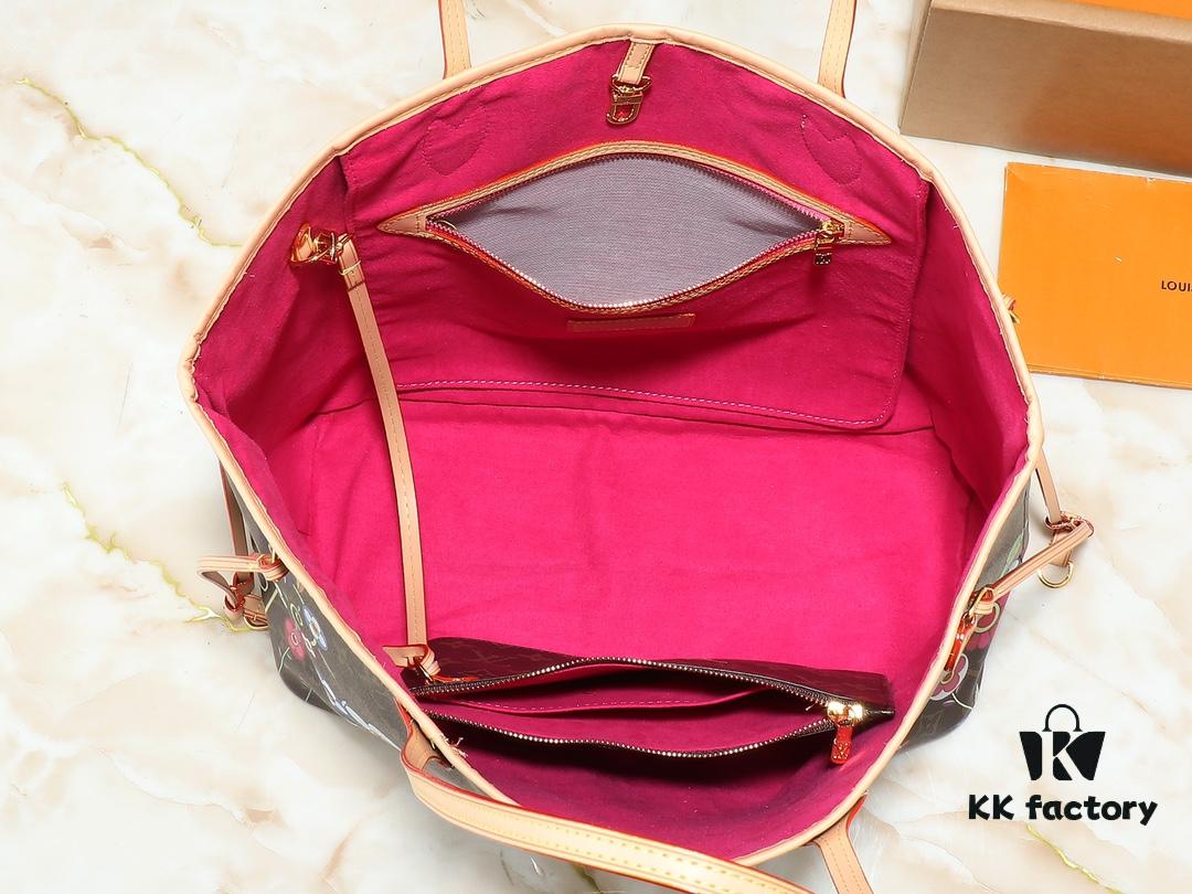 Upgraded Original M13675 M13271 M40995 This Medium Neverfull Bag from Louis Vuitton x Takashi Murakami Re-Edition Collection