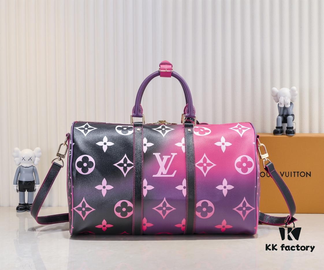 Louis Vuitton Classic Keepall 45 Travel Bag in Soft Pink Tones