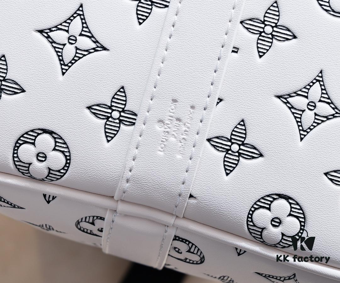 Exclusive Real Photo M24953 41416 New Version Louis Vuitton Classic Keepall Travel Bag in Monogram Shadow Leather