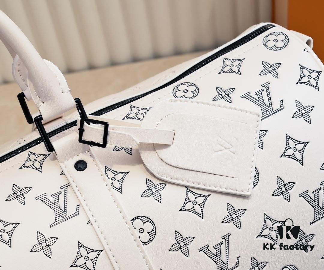 Exclusive Real Photo M24953 41416 New Version Louis Vuitton Classic Keepall Travel Bag in Monogram Shadow Leather