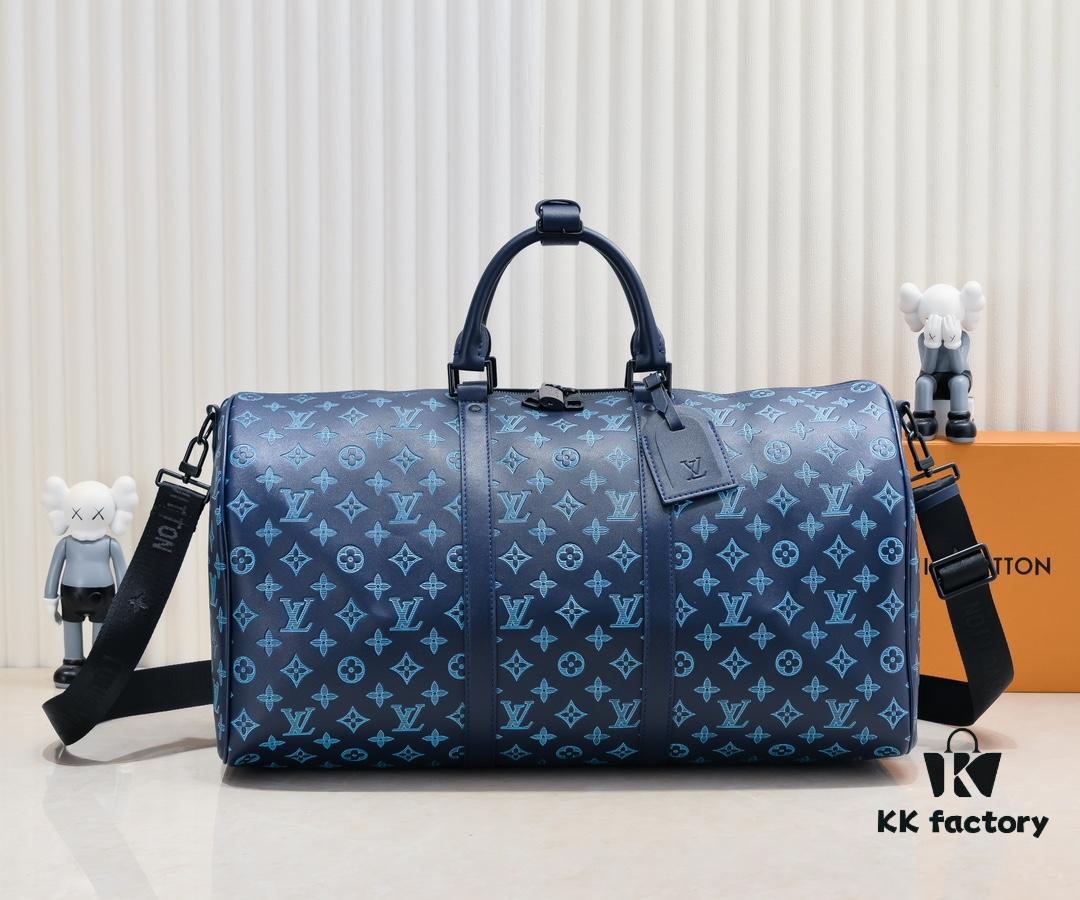 Exclusive Real Shot M24953 41416 New Version Louis Vuitton Classic Keepall Travel Bag Release Monogram Shadow Leather's Modern Flair
