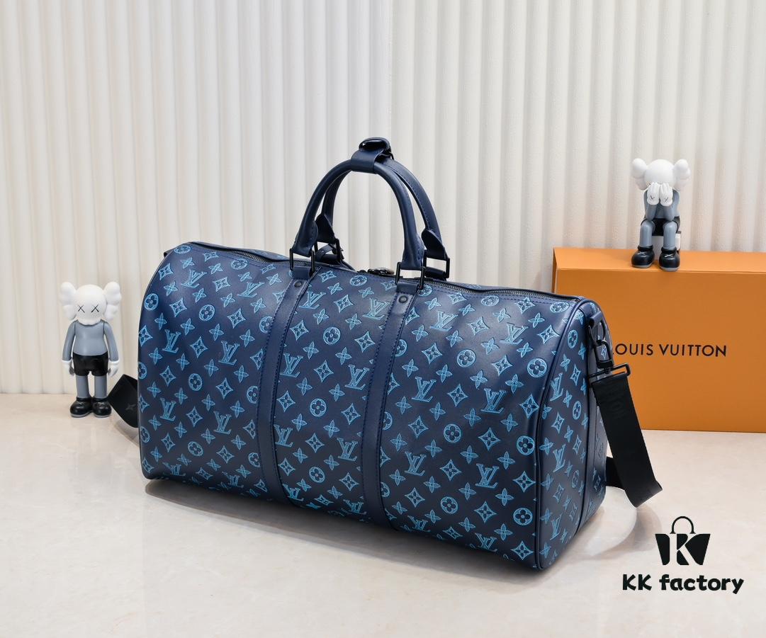 Exclusive Real Shot M24953 41416 New Version Louis Vuitton Classic Keepall Travel Bag Release Monogram Shadow Leather's Modern Flair
