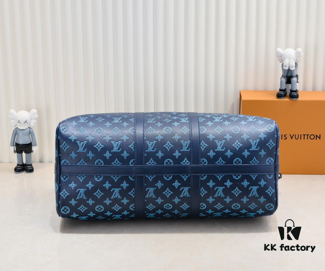 Exclusive Real Shot M24953 41416 New Version Louis Vuitton Classic Keepall Travel Bag Release Monogram Shadow Leather's Modern Flair
