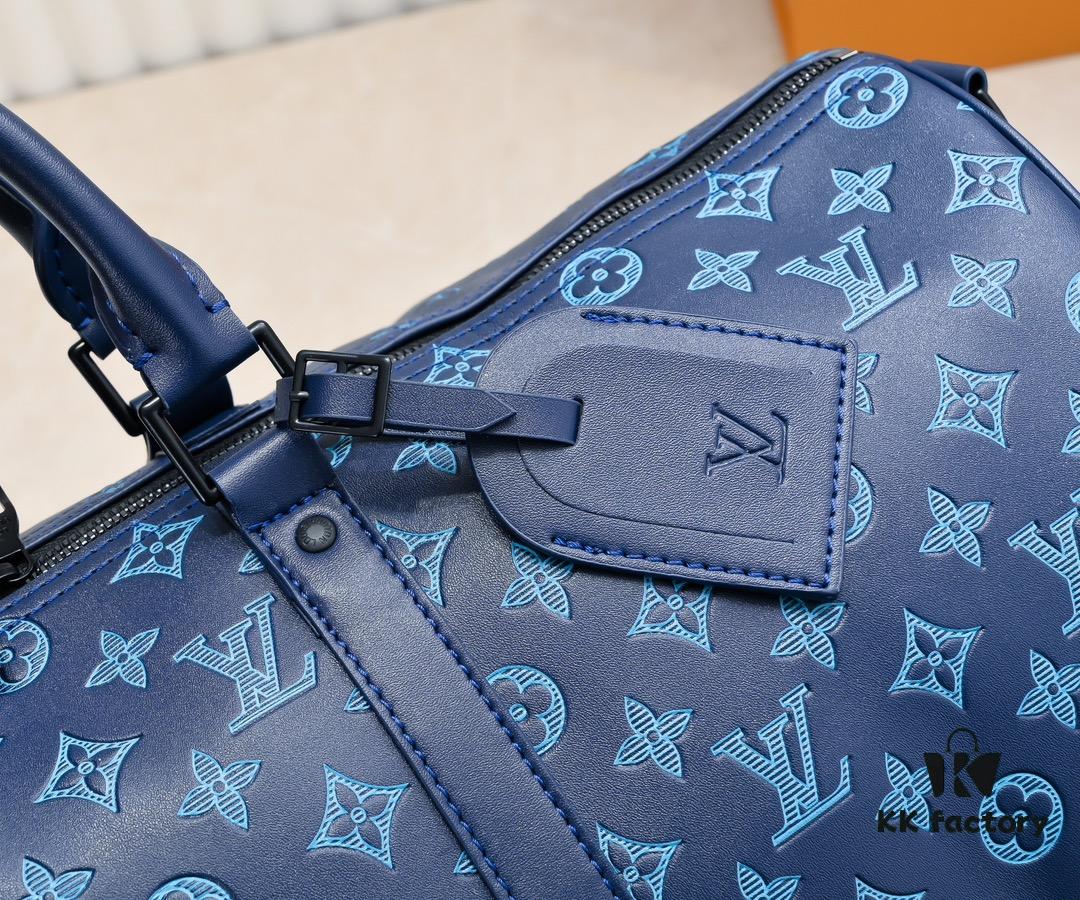 Exclusive Real Shot M24953 41416 New Version Louis Vuitton Classic Keepall Travel Bag Release Monogram Shadow Leather's Modern Flair