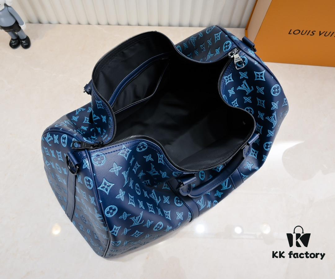 Exclusive Real Shot M24953 41416 New Version Louis Vuitton Classic Keepall Travel Bag Release Monogram Shadow Leather's Modern Flair