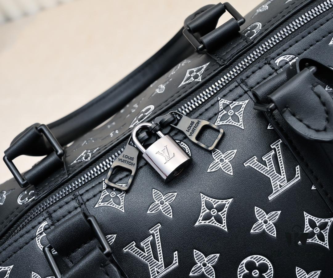 Exclusive In-Stock M24953 41416 New Version Louis Vuitton Classic Keepall Travel Bag Unveils Modern Charm of Monogram Shadow Leather