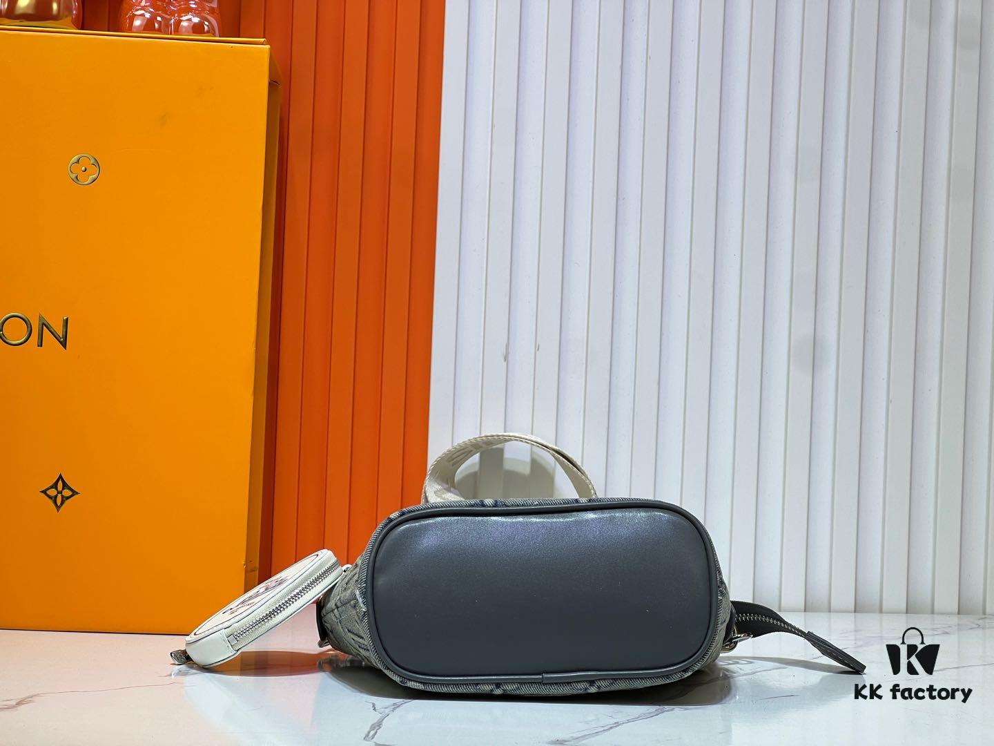 M46705 NEVERFULL BB Handbag in Denim with Embossed Neverfull Motif