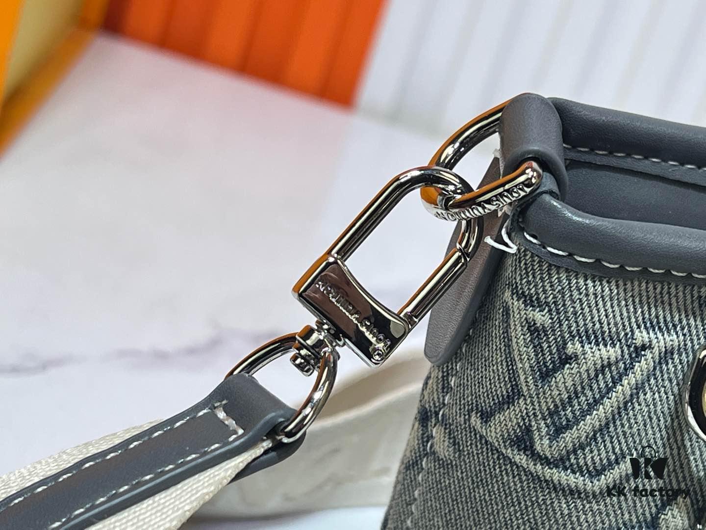 M46705 NEVERFULL BB Handbag in Denim with Embossed Neverfull Motif