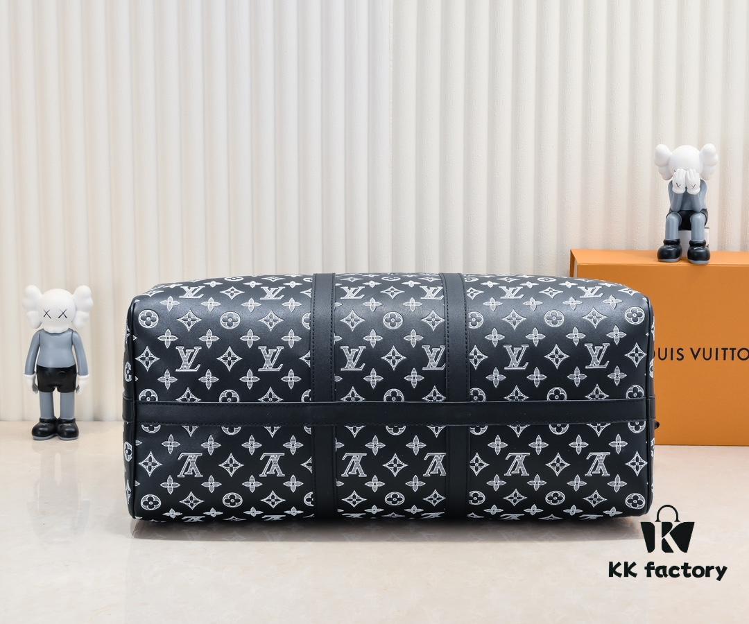 Exclusive In-Stock M24953 41416 New Version Louis Vuitton Classic Keepall Travel Bag Unveils Modern Charm of Monogram Shadow Leather