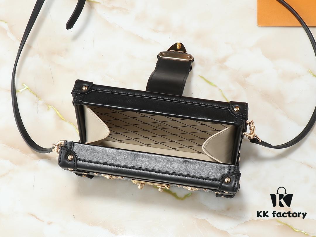 Upgraded Original M21462 M86286 Black Denim Petite Malle Handbag