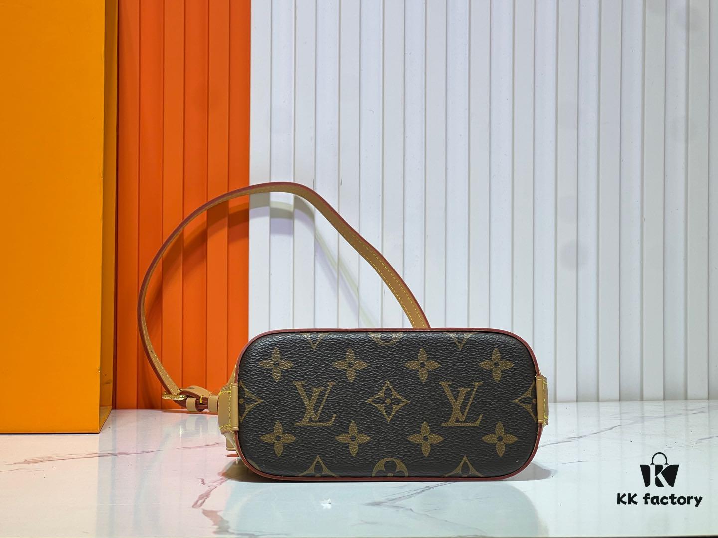 Upgraded Original 【Louis Vuitton Alma Nano Shell Handbag】M82717 Monogram Coffee Check Mini Shell Bag Series