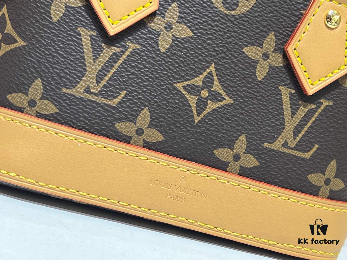 Upgraded Original 【Louis Vuitton Alma Nano Shell Handbag】M82717 Monogram Coffee Check Mini Shell Bag Series