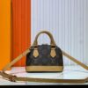 Upgraded Original 【Louis Vuitton Alma Nano Shell Handbag】M82717 Monogram Coffee Check Mini Shell Bag Series