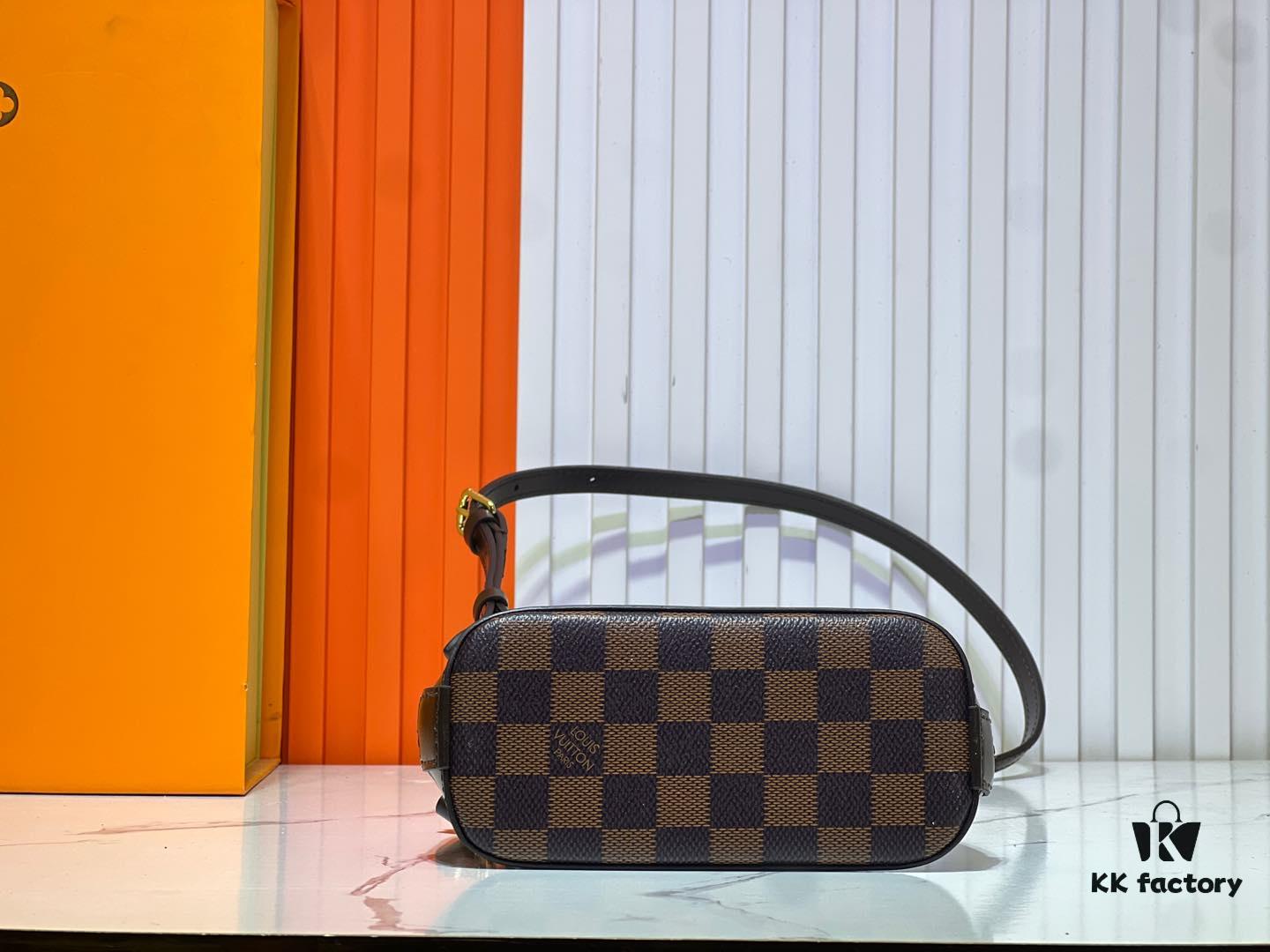 Upgraded Original 【Louis Vuitton Alma Nano Shell Handbag】M82717 Monogram Coffee Check Mini Shell Bag Series