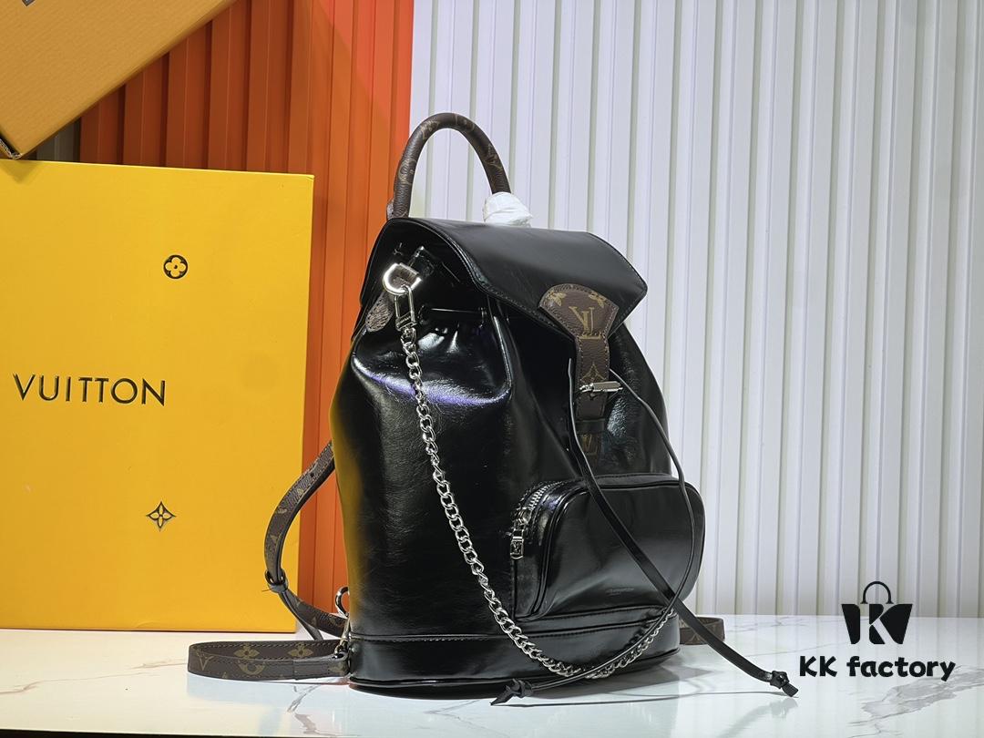 M12587 M11119 M111118 Small Montsouris Backpack in Shiny Lambskin with Monogram Details