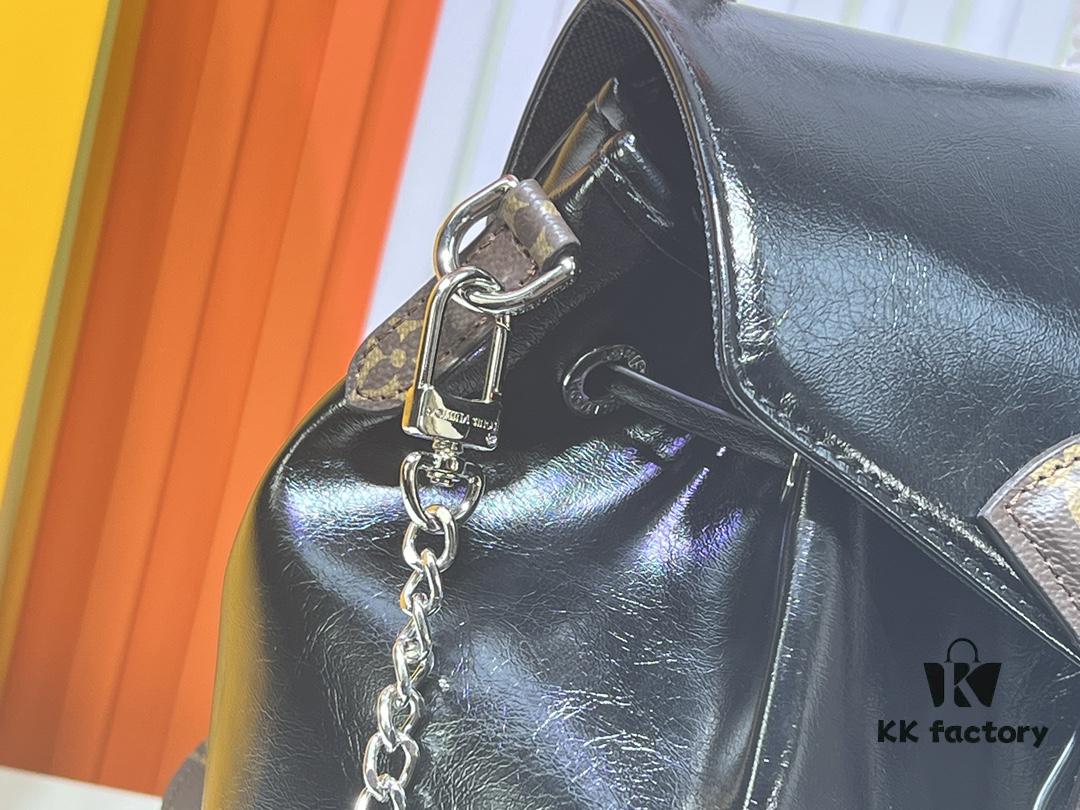 M12587 M11119 M111118 Small Montsouris Backpack in Shiny Lambskin with Monogram Details