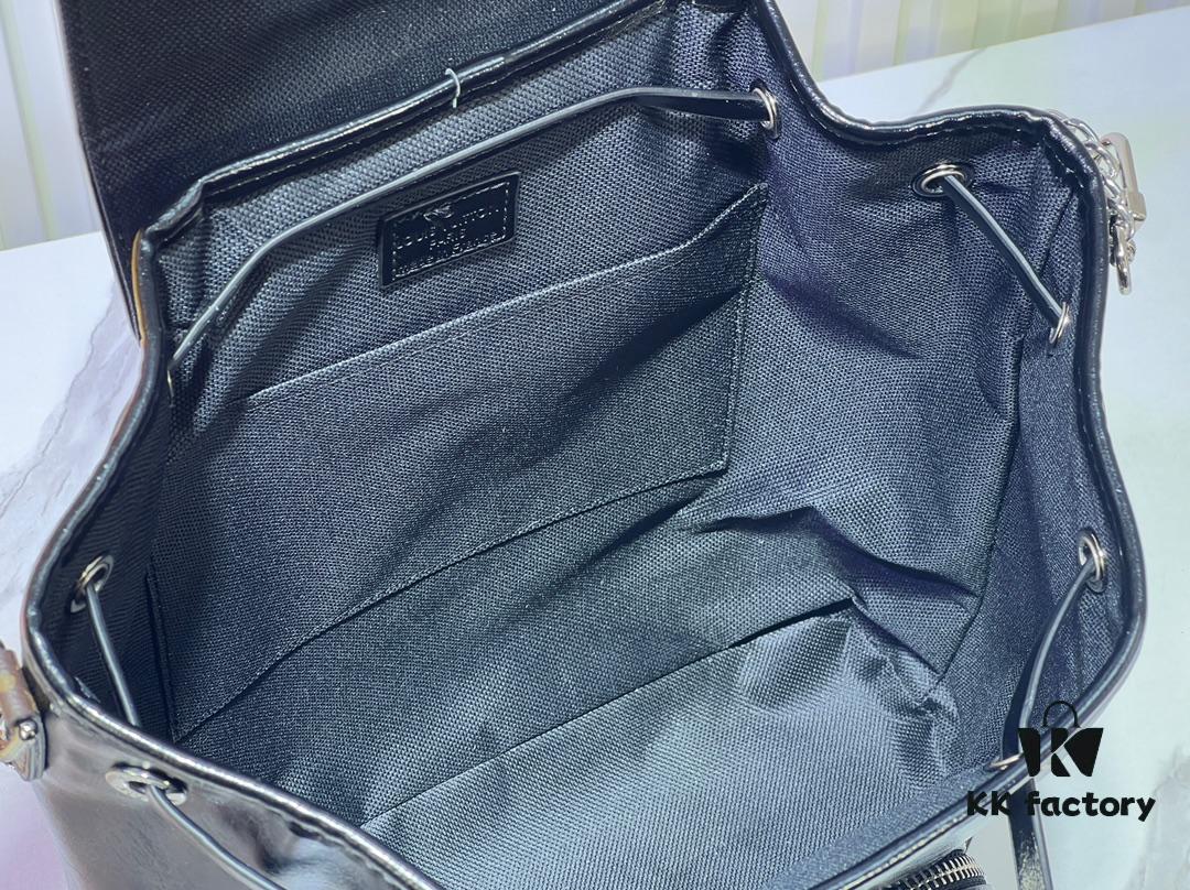 M12587 M11119 M111118 Small Montsouris Backpack in Shiny Lambskin with Monogram Details