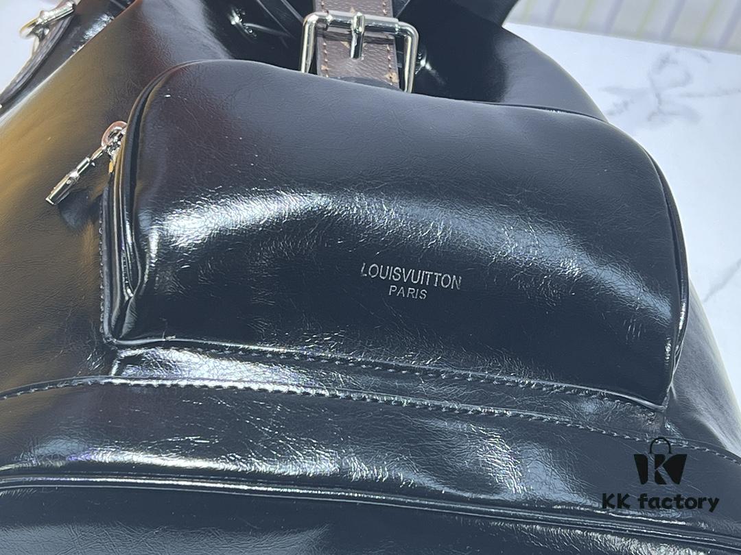 M12587 M11119 M111118 Small Montsouris Backpack in Shiny Lambskin with Monogram Details