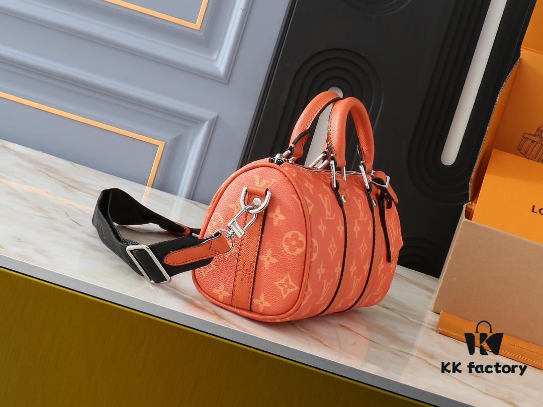 Upgraded Original N100105 Checkered Green M20900, M46271 Black Floral, M31044 Orange, M11542 Classic Monogram, M24849 Monogram Multicolored Dahlia - Keepall 25