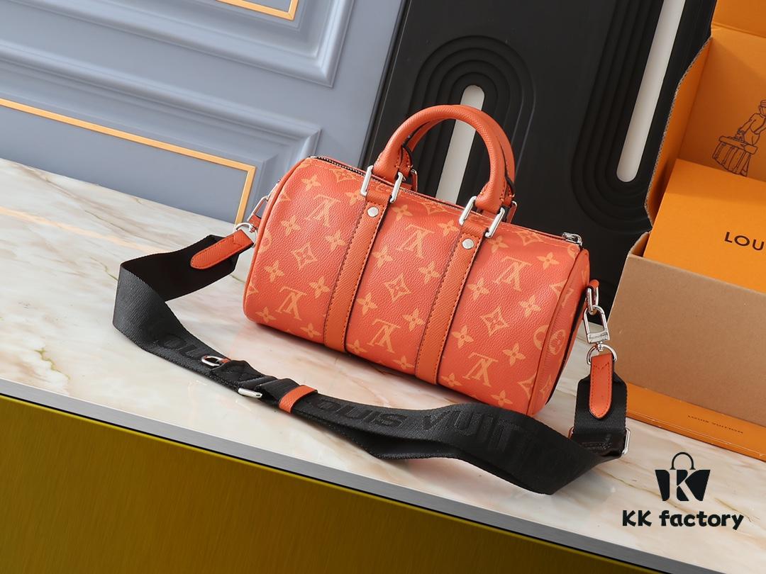 Upgraded Original N100105 Checkered Green M20900, M46271 Black Floral, M31044 Orange, M11542 Classic Monogram, M24849 Monogram Multicolored Dahlia - Keepall 25