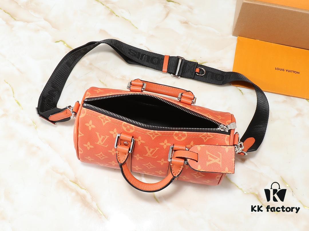 Upgraded Original N100105 Checkered Green M20900, M46271 Black Floral, M31044 Orange, M11542 Classic Monogram, M24849 Monogram Multicolored Dahlia - Keepall 25