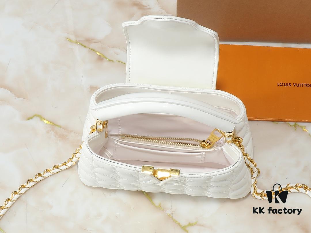 Upgraded Original M23998 M239990 Monogram Embroidered Floral Pattern on Elegant Quilting for Capucines Mini Handbag