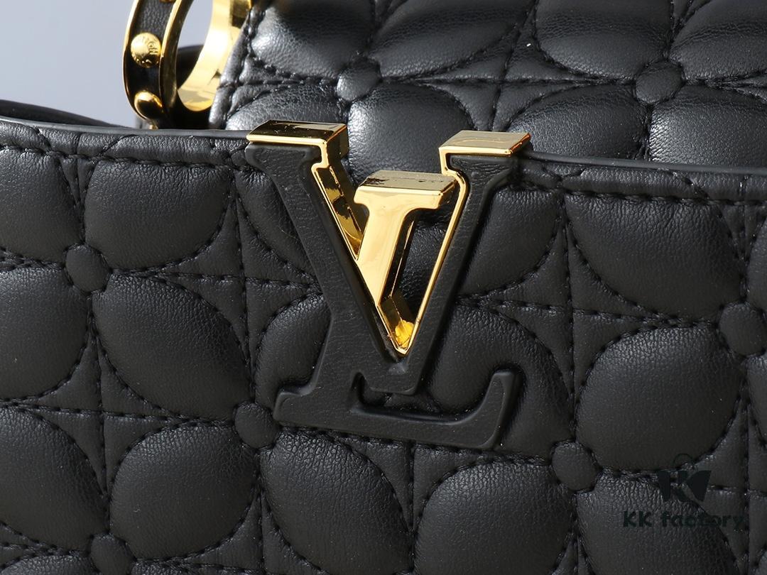 Upgraded Original M23998 M239990 Capucines Mini Bag with Monogram Embroidered Floral on Elegant Quilting