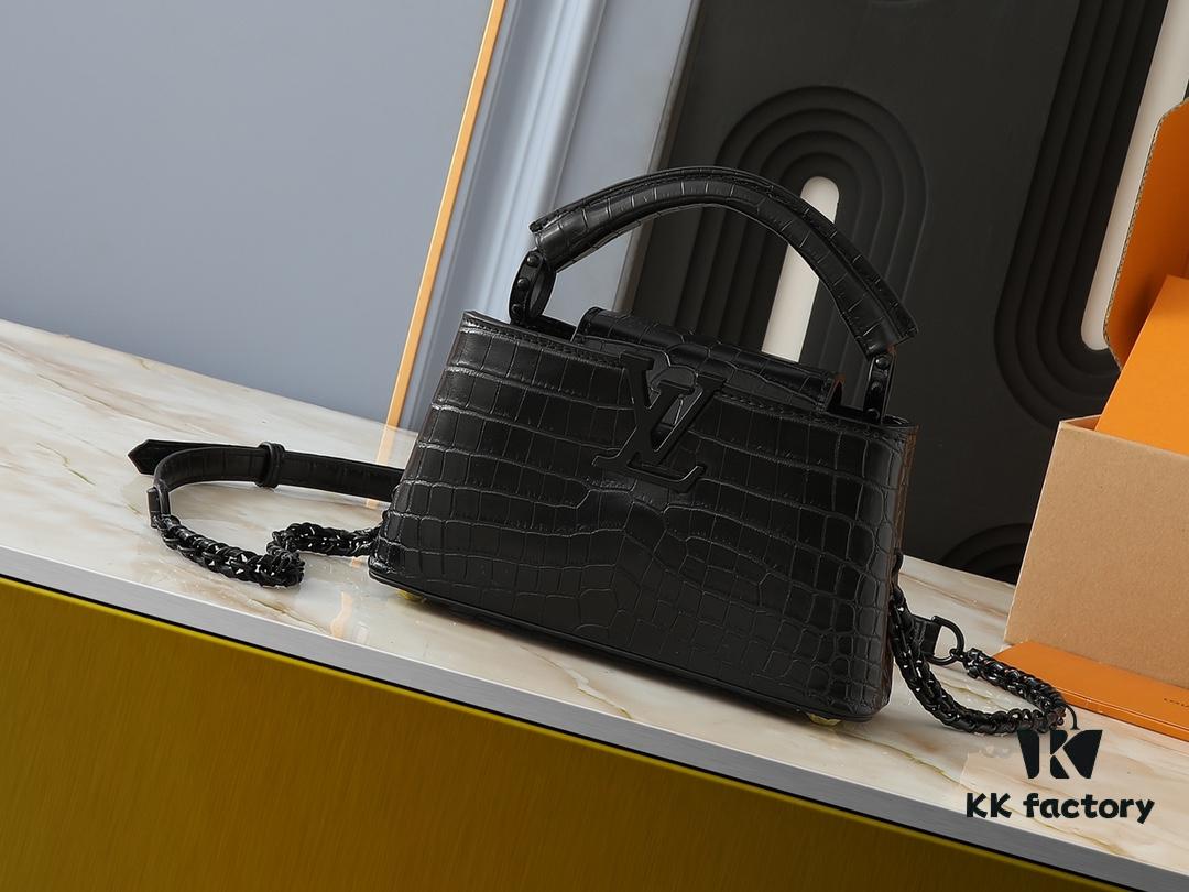 Upgraded Original M23957 M23958 Crocodile-Texture Capucines Mini Bag