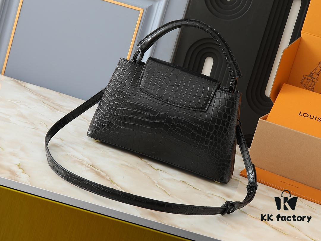 Upgraded Original M23958 M23957 Crocodile Texture Capucines Medium Handbag