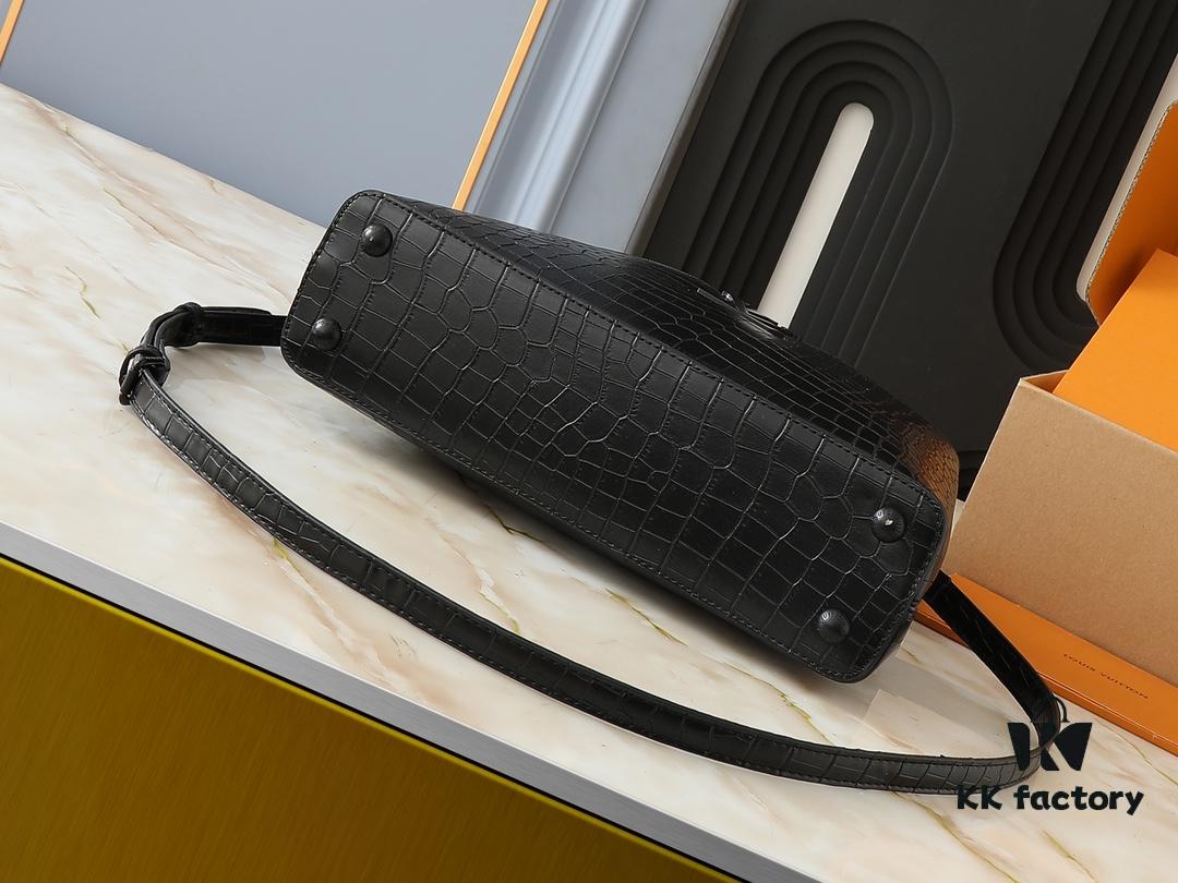 Upgraded Original M23958 M23957 Crocodile Texture Capucines Medium Handbag