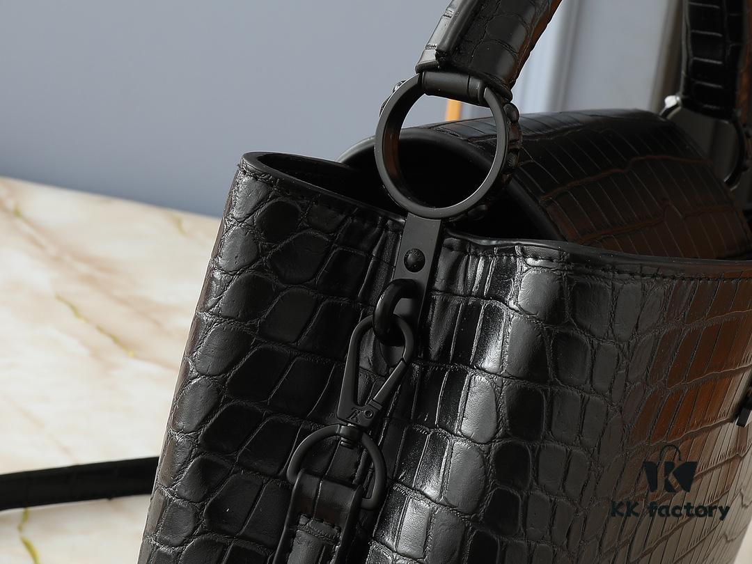 Upgraded Original M23958 M23957 Crocodile Texture Capucines Medium Handbag