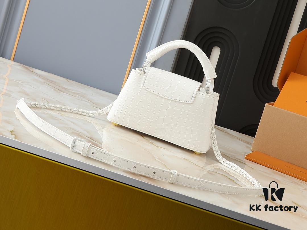 Upgraded Original M23957 M23958 Crocodile Texture Capucines Mini Bag