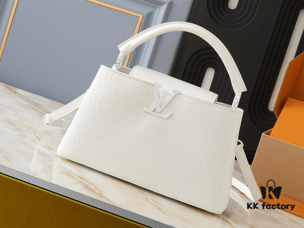 Upgraded Original M23958 M23957 Crocodile Texture Capucines Medium Handbag