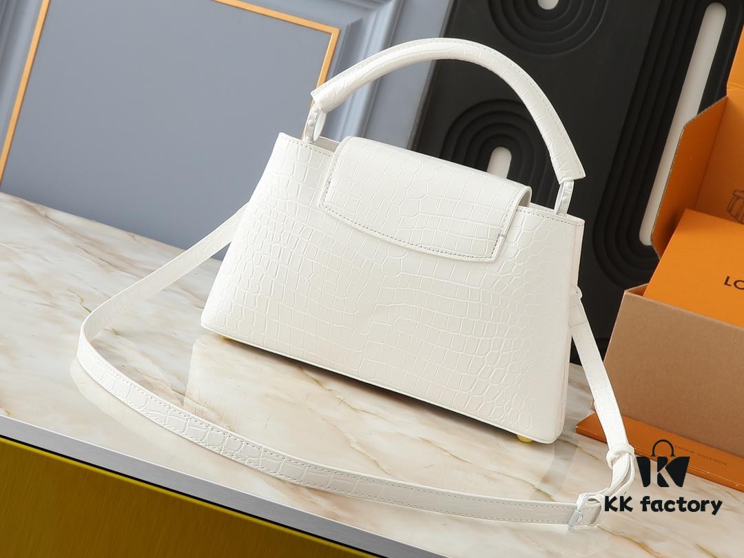 Upgraded Original M23958 M23957 Crocodile Texture Capucines Medium Handbag