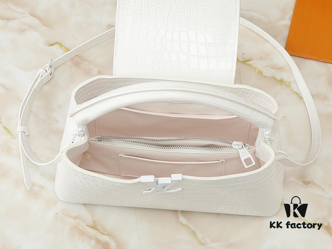 Upgraded Original M23958 M23957 Crocodile Texture Capucines Medium Handbag