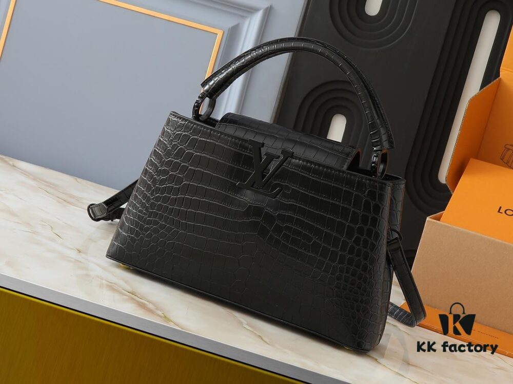 Upgraded Original M23958 M23957 Crocodile Texture Capucines Medium Handbag