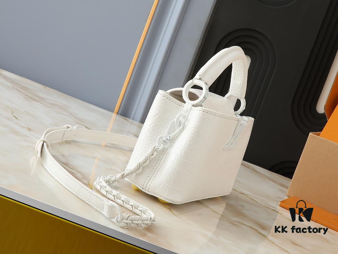 Upgraded Original M23957 M23958 Crocodile Texture Capucines Mini Bag