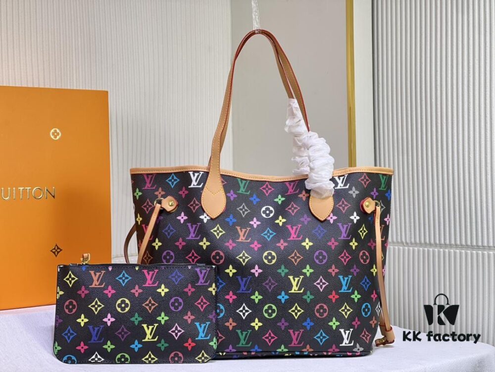 M40156 M40995 [Latest Colorful Print] Louis Vuitton Reimagined Neverfull Classic Handbag