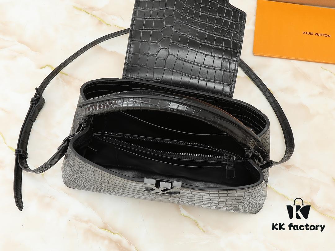 Upgraded Original M23958 M23957 Crocodile Texture Capucines Medium Handbag