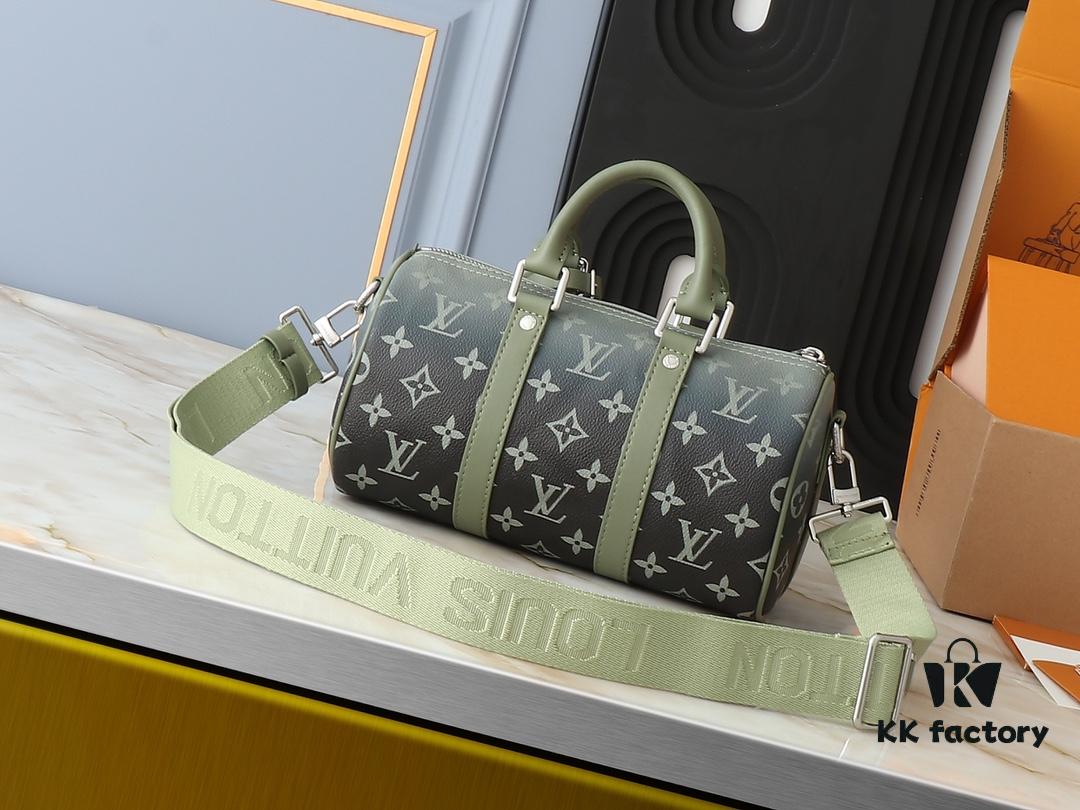 Upgraded Original M11591 Gradient Green M46271 Gray Floral 11542 Vintage Flower Keepall 25 Pillow Bag