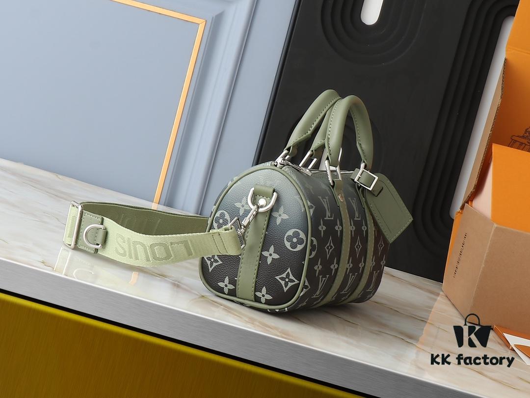 Upgraded Original M11591 Gradient Green M46271 Gray Floral 11542 Vintage Flower Keepall 25 Pillow Bag