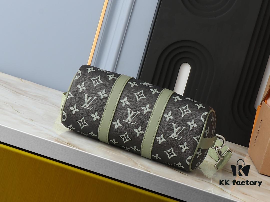 Upgraded Original M11591 Gradient Green M46271 Gray Floral 11542 Vintage Flower Keepall 25 Pillow Bag