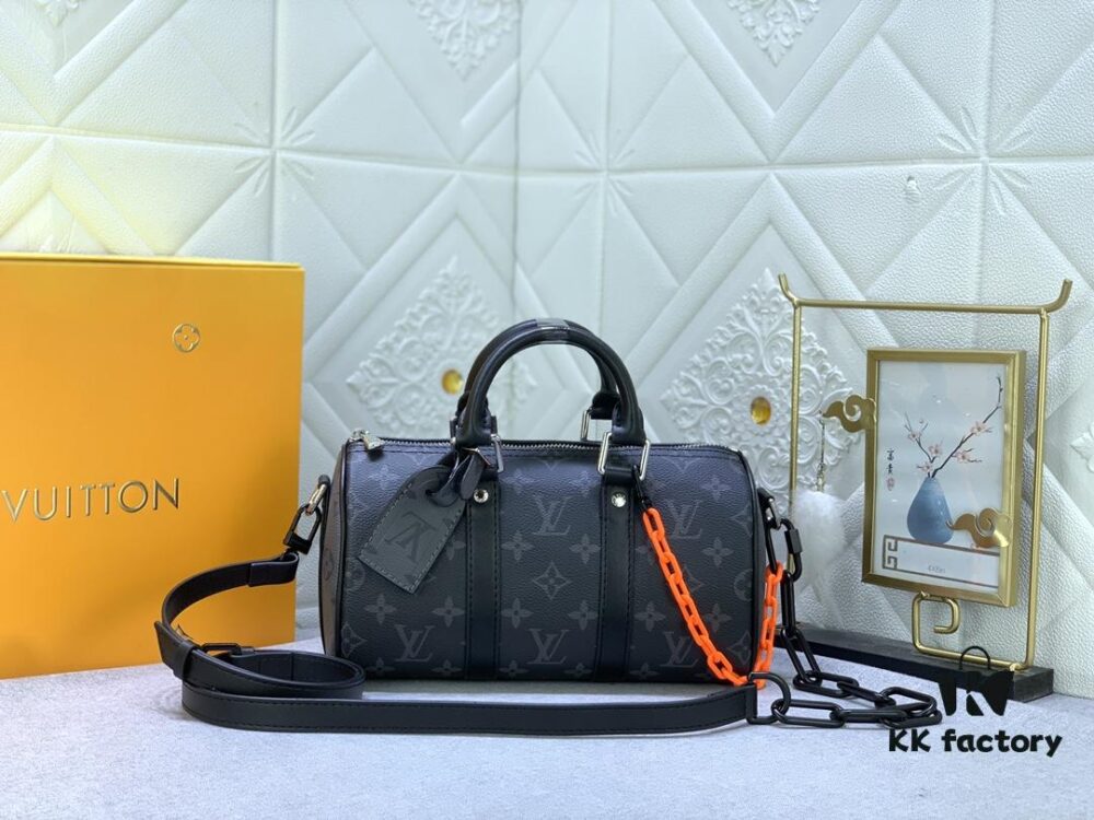 Upgraded Original M46271 Black Flower Orange Chain, Denim Blue, M31044 Orange, M11542 Vintage Flower, M24849 Vintage Colorful Chrysanthemum Keepall 25 Handbag