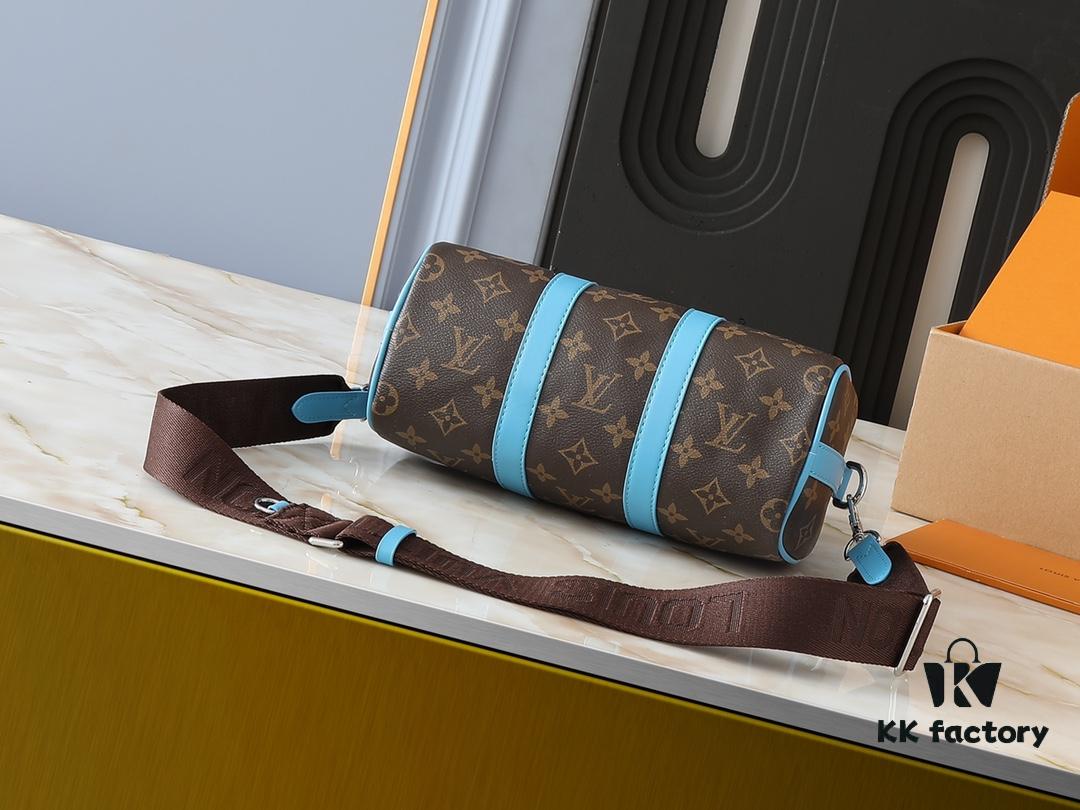 Upgraded Original M12609 Yellow Vintage Pattern, Blue Vintage Pattern, M11595 Gradient Gray, M46271 Black Pattern - This Keepall 25 Bag is Crafted from Monogram Eclipse Reverse Canvas, Elegantly Reinterpreting the Louis Vuitton Classic Motif