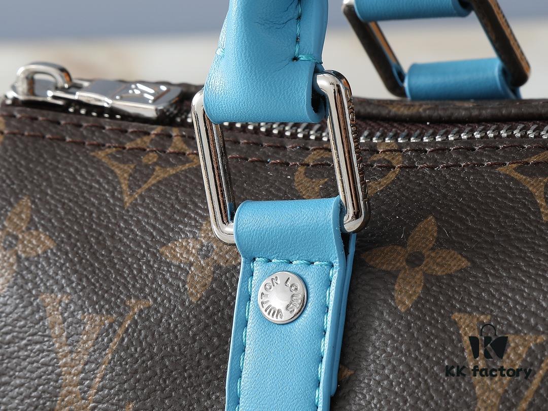 Upgraded Original M12609 Yellow Vintage Pattern, Blue Vintage Pattern, M11595 Gradient Gray, M46271 Black Pattern - This Keepall 25 Bag is Crafted from Monogram Eclipse Reverse Canvas, Elegantly Reinterpreting the Louis Vuitton Classic Motif