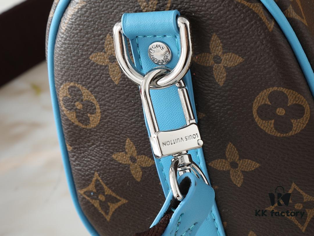 Upgraded Original M12609 Yellow Vintage Pattern, Blue Vintage Pattern, M11595 Gradient Gray, M46271 Black Pattern - This Keepall 25 Bag is Crafted from Monogram Eclipse Reverse Canvas, Elegantly Reinterpreting the Louis Vuitton Classic Motif